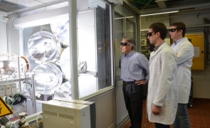 Solar reactor and researcher team at ETH Zurich